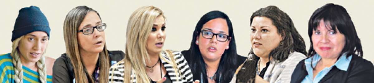 (De izquierda a derecha):Nathalie Vergara, Tina Zerega, Carolina Jaume, Inti Kory Bastidas, Andrea Crespo e Irene Le&oacute;n participaron de los paneles organizados por el diario p&uacute;blico de Ecuador. 