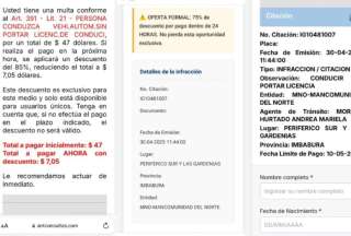 Falsas multas mediante correo electrónico