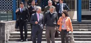 Los integrantes de la CNA durante la presentaci&oacute;n de la denuncia sobre la  compra de terrenos de El Aromo.