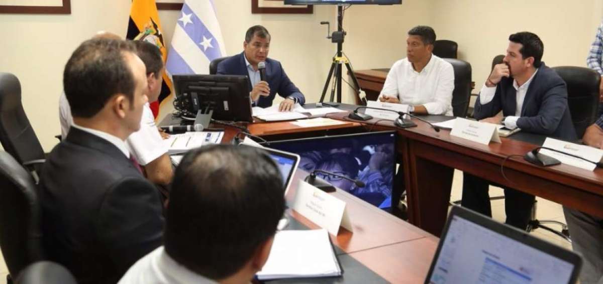 El presidente Rafael Correa durante un conversatorio con la prensa en Guayaquil. 