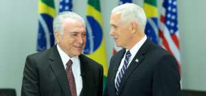 El presidente de Brasil, Michel Temer, recibi&oacute; al vicepresidente de Estados Unidos, Mike Pence, quien hoy tiene previsto arribar a Ecuador.