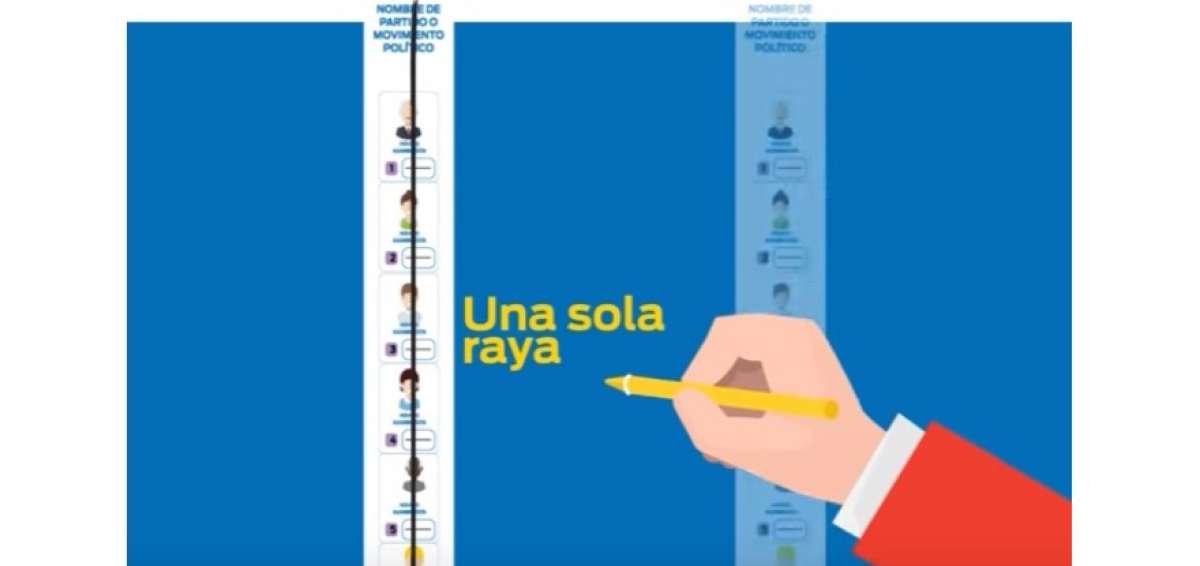 El voto en plancha o sobrepasar recuadro no se considera como nulo