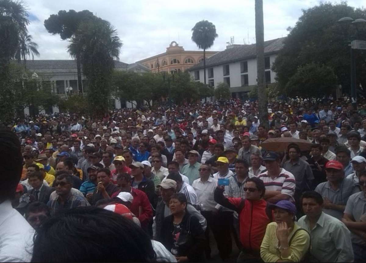 En la Plaza Grande se concentraron representantes de 200 cooperativas. Foto: Gabriela Castillo