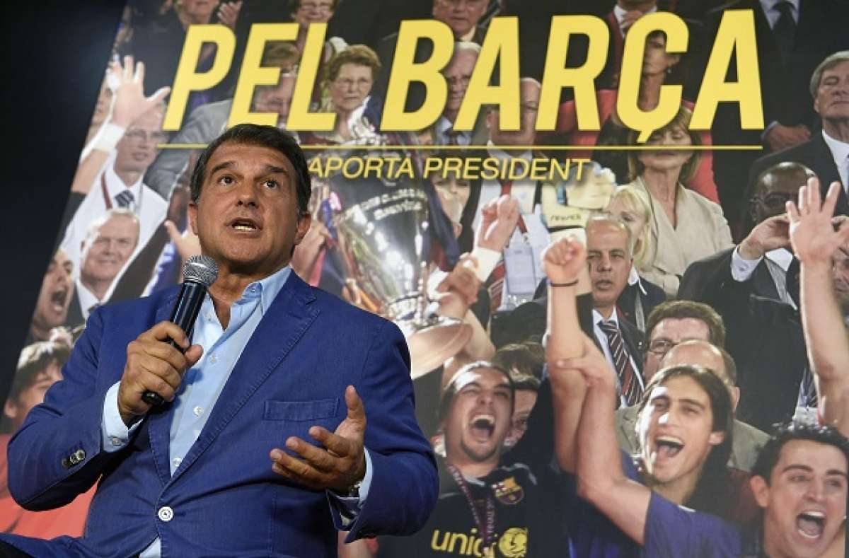 El candidato Joan Laporta es el favorito para ganar las elecciones. FOTO: AFP