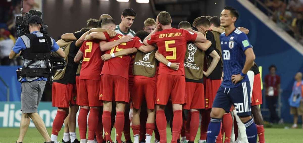 Festejo de la selecci&oacute;n de B&eacute;lgica