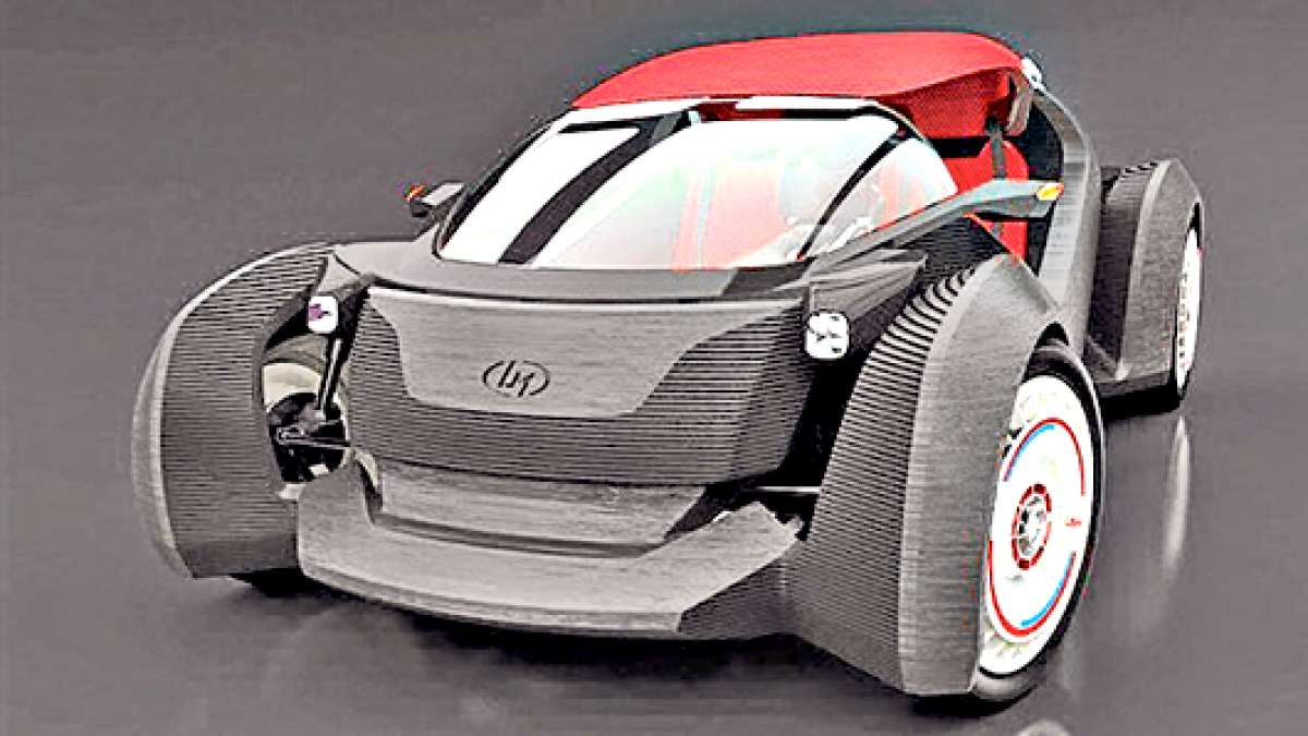 Un autom&oacute;vil es impreso en 3D  