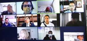 Instantes de la diligencia que se desarroll&oacute; de forma telem&aacute;tica.