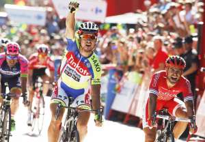 Sagan logr&oacute; su primera victoria, en m&aacute;s de dos a&ntilde;os, en la 3ra. etapa de la Vuelta a Espa&ntilde;a. Foto: AFP