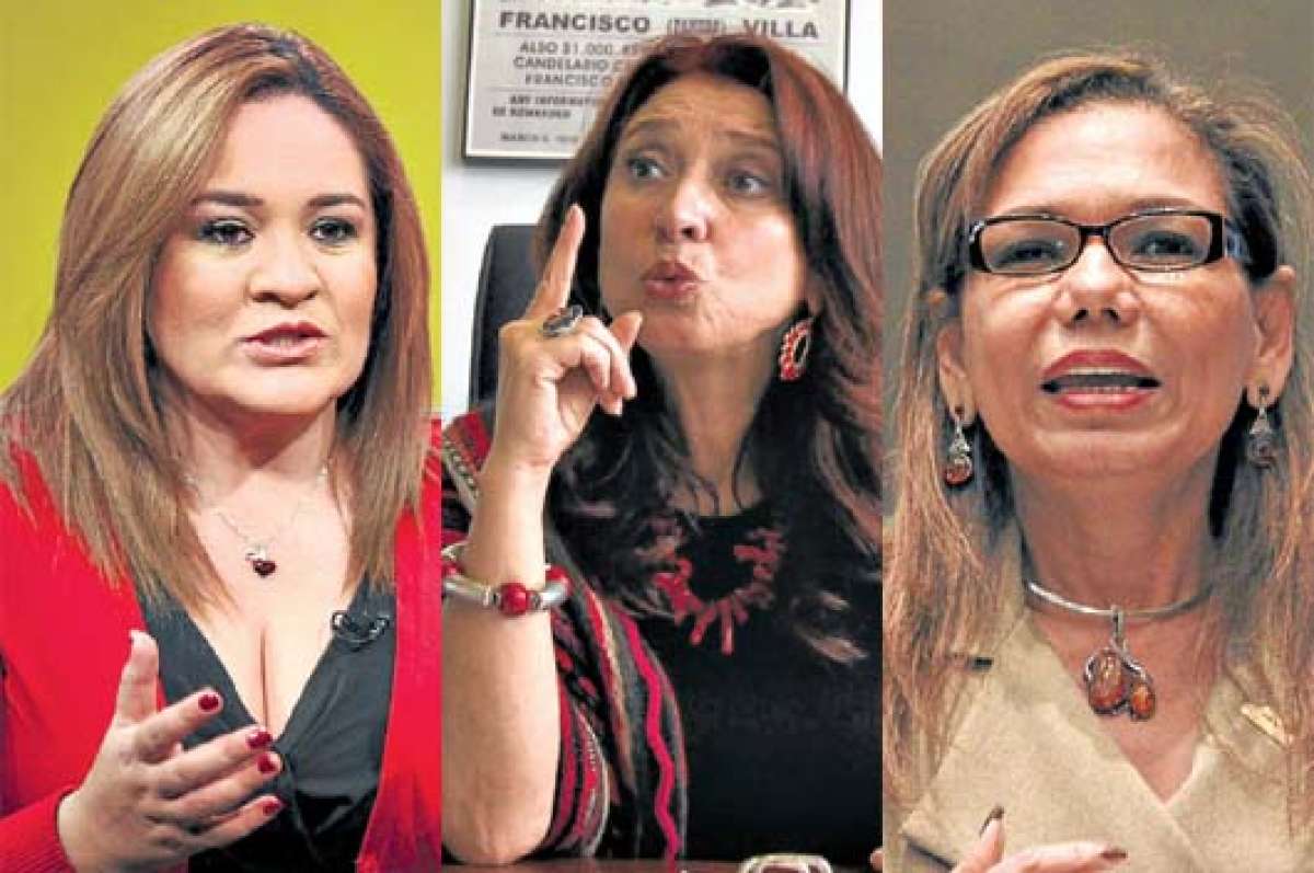 Irina Cabezas (izq.), embajadora ante Honduras. Mar&iacute;a Augusta Calle (c), embajadora en Venezuela y Aminta Buena&ntilde;o, embajadora en Nicaragua.