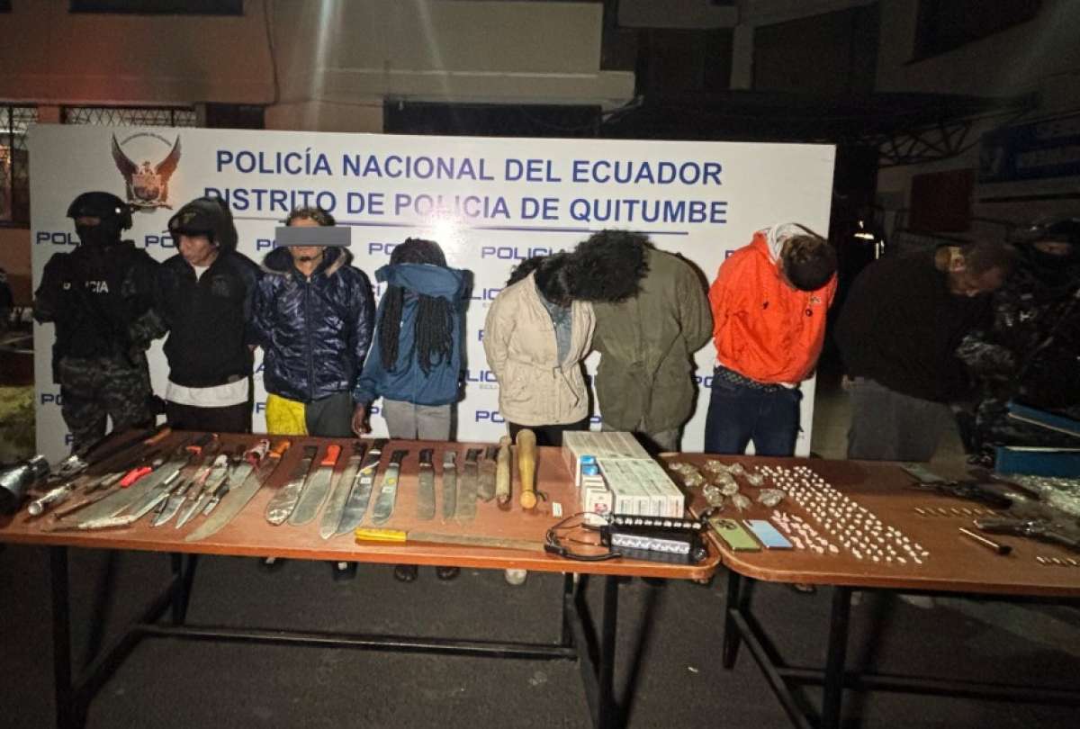 Siete detenidos y drogas incautadas en operativo contra “Los Lobos” en Quito