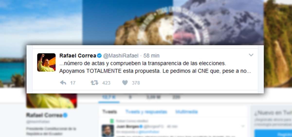 Presidente Correa apoya propuesta de Nebot de una revisi&oacute;n aleatoria de urnas
