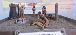 Representaci&oacute;n de una de las fosas funerarias que fueron descubiertas en los alrededores del Complejo Real Alto.