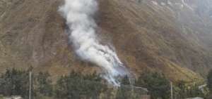 Incendio de gran magnitud en el cant&oacute;n Pelileo, provincia de Tungurahua