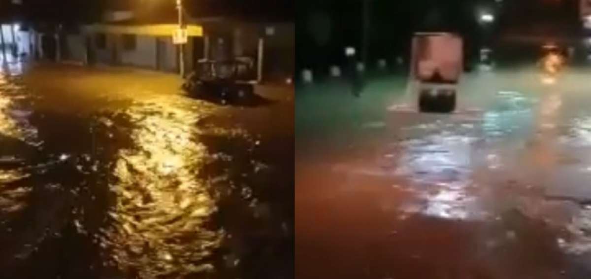 Captura de imagen del desborde del r&iacute;o en la parroquia La Uni&oacute;n.