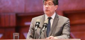 El canciller Jos&eacute; Valencia durante su intervenci&oacute;n en la Asamblea Nacional. 