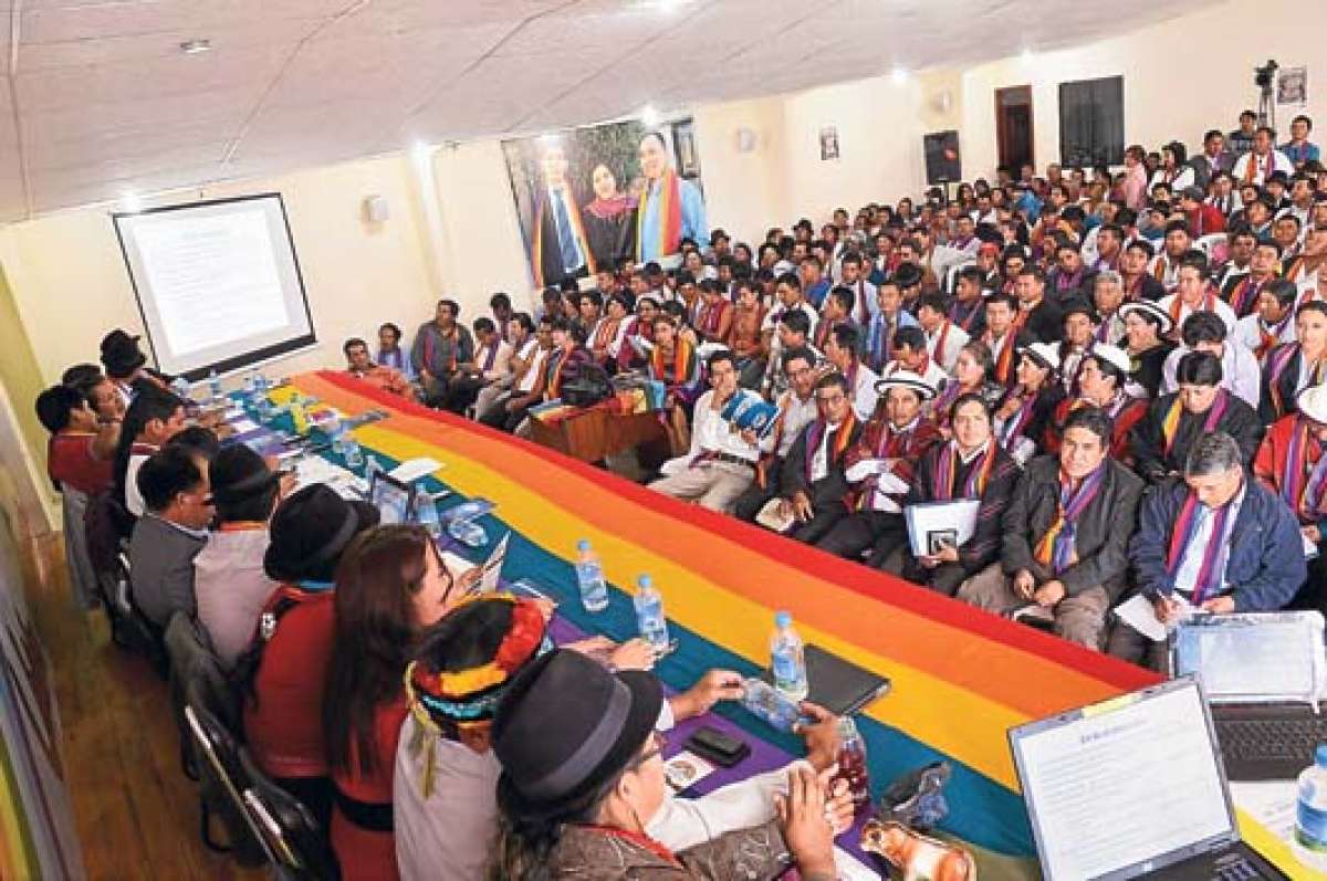 En el &uacute;ltimo consejo pol&iacute;tico de Pachakutik, del pasado 4 y 5 de abril en la casa del Arcoiris (Quito), se convoc&oacute; a las autoridades electas. Foto: &Aacute;lvaro P&eacute;rez |  El Tel&eacute;grafo