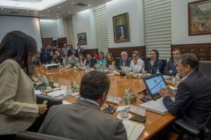 El presidente Rafael Correa se re&uacute;ne con el gabinete de seguridad. Foto: Fernando Sandoval/ El TEL&Eacute;GRAFO