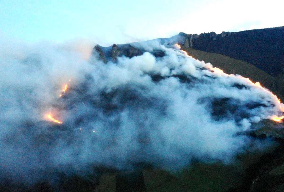 Incendio forestal en Papallacta fue controlado y sofocado