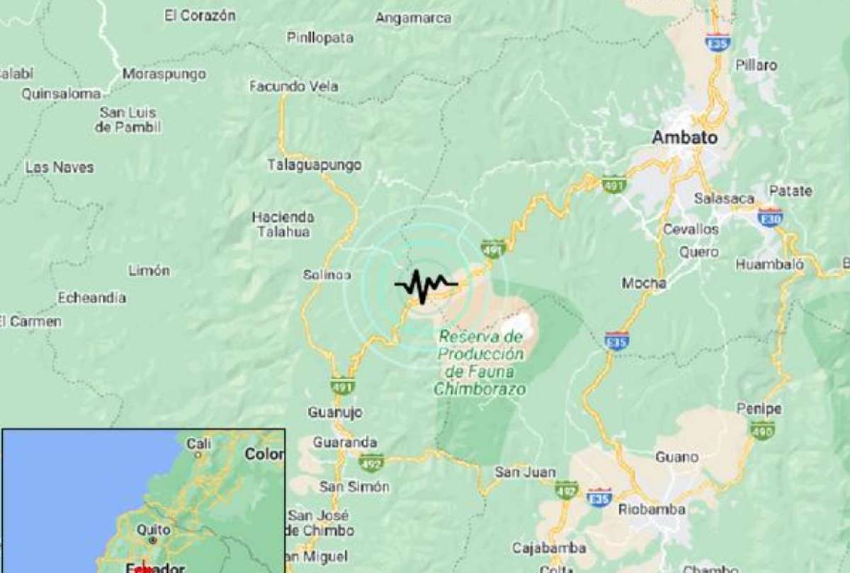 Se registró un sismo en la localidad de Guaranda, Bolívar