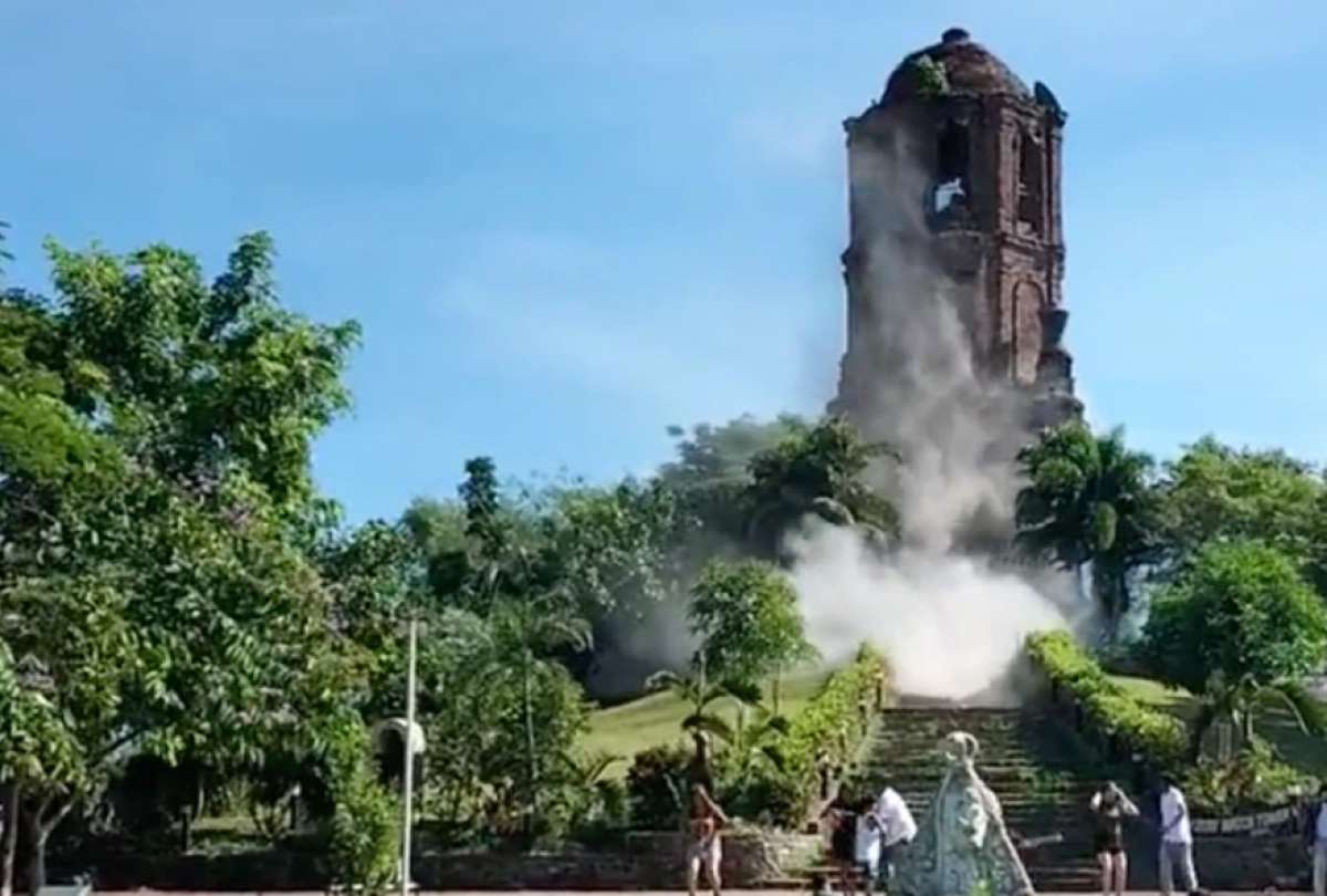 Una de las estructura históricas del país que resultó afectada fue la ‘La torre de Bantay’.