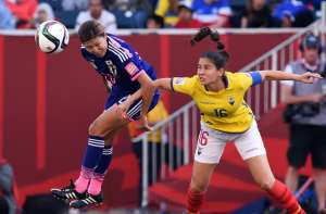 Las jugadoras ecuatorianas ocasionaron pocas acciones de gol en el partido. Foto: Agencia AFP