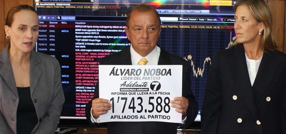 Noboa busca m&aacute;s apoyo electoral en sus exaliados