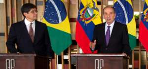 Los cancilleres de Brasil, Aloysio Nunes, y Ecuador, Jos&eacute; Valencia, se reunieron en Brasilia.