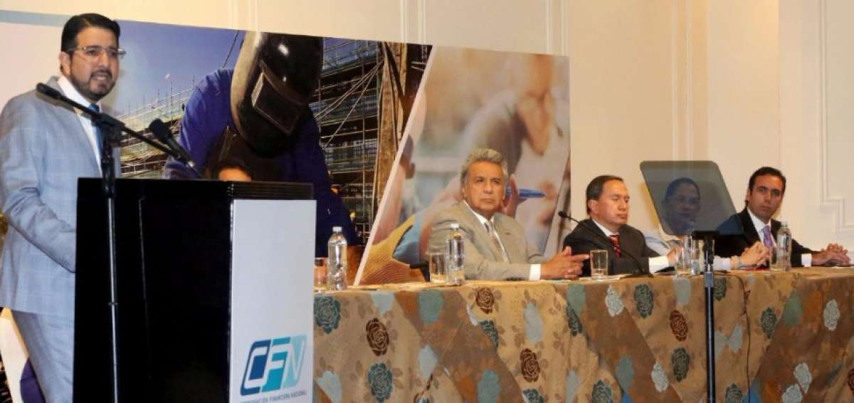 El presidente de la Rep&uacute;blica, Len&iacute;n Moreno, particip&oacute; en la entrega de cr&eacute;ditos productivos por parte de la Corporaci&oacute;n Financiera Nacional (CFN).