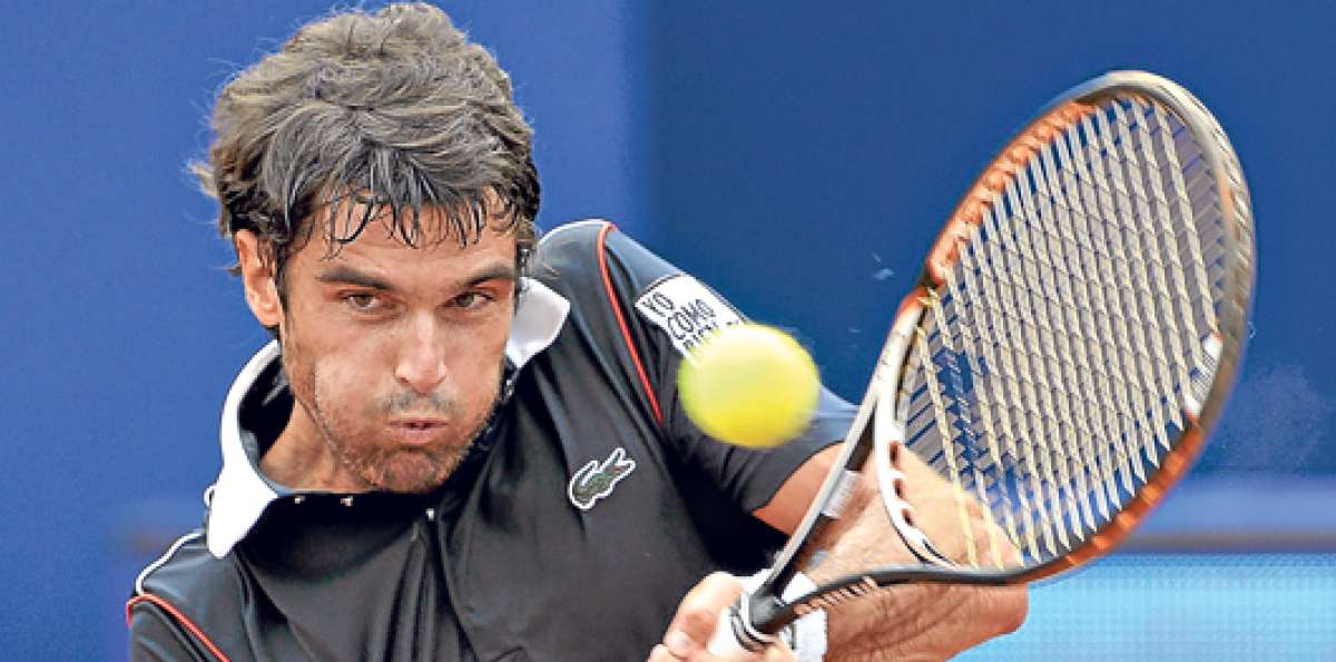 Pablo And&uacute;jar salv&oacute; 4 pelotas en el &lsquo;tie break&rsquo; del primer set. Por esta final, el lunes el tenista regresar&aacute; al &lsquo;Top 50&rsquo; de la ATP. Foto: AFP