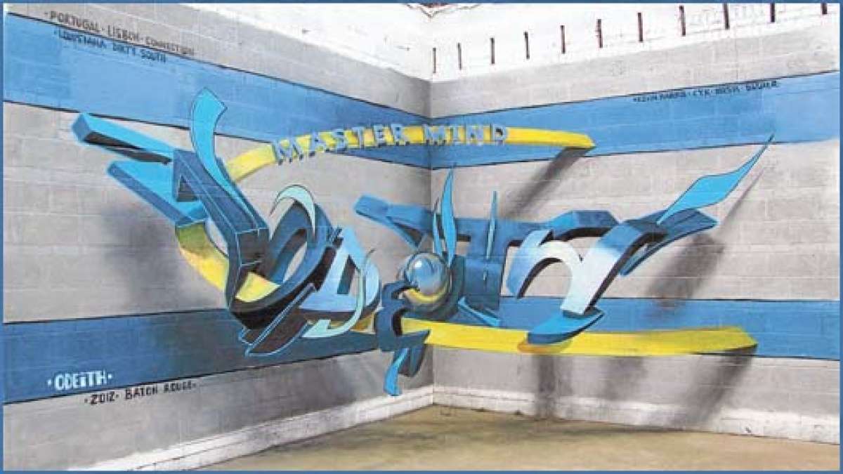 Este es uno de los murales que el artista de 38 a&ntilde;os ha elaborado en las paredes y estaciones de trenes de varias ciudades de Portugal u otros pa&iacute;ses. Foto: Internet