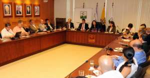 La cita se realiz&oacute; en la sede de la C&aacute;mara de Industrias de Guayaquil y reuni&oacute; a voceros de distintos sectores.Foto:  Cortes&iacute;a 