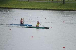 Anggie Avegno fue superada por la canadiense Laurence Vincent-Lapointe. Foto tomada de @CanotajeEc 