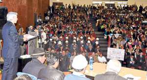 El vicepresidente de Bolivia, &Aacute;lvaro Garc&iacute;a Linera, particip&oacute; en la inauguraci&oacute;n del XX Foro de Sao Paulo, que se efect&uacute;a en La Paz. Foto: Cortes&iacute;a Agencia ABI.
