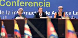 Momentos en que Alicia B&aacute;rcena interven&iacute;a en el encuentro regional que se organiz&oacute; en M&eacute;xico. Foto: Flickr Cepal ONU