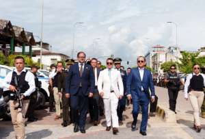 El presidente Daniel Noboa cumplió su agenda en El Oro