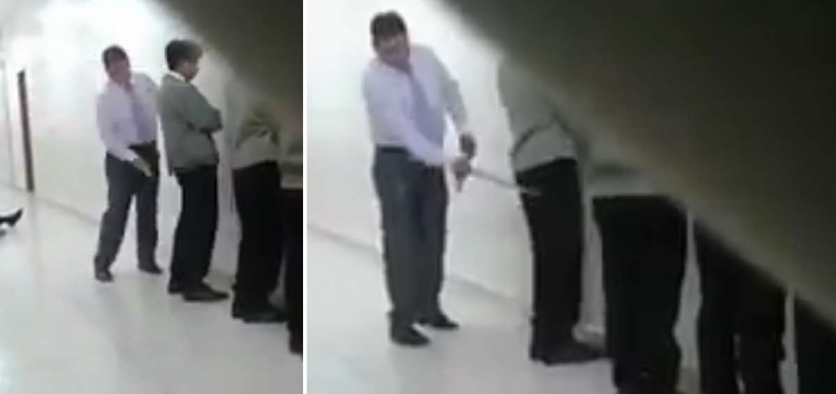 La presunta agresi&oacute;n fue captada con un tel&eacute;fono celular.