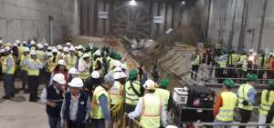 La llegada de la tuneladora se realiz&oacute; en presencia de las autoridades locales y nacionales.