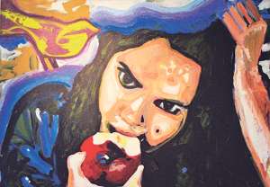 &lsquo;La manzana&rsquo; (2013), autorretrato, realizado en acr&iacute;lico sobre lienzo.