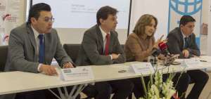 Leonardo Izquierdo, Camilo Pinz&oacute;n, Luz Elena Coloma y Nuno Queiros inauguraron el evento en quito.