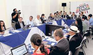 El presidente Rafael Correa se reuni&oacute; con los integrantes del gabinete sectorial del conocimiento. Foto: Miguel Castro / El Tel&eacute;grafo