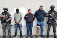 La Policía Nacional aprehendió a tres presuntos delincuentes
