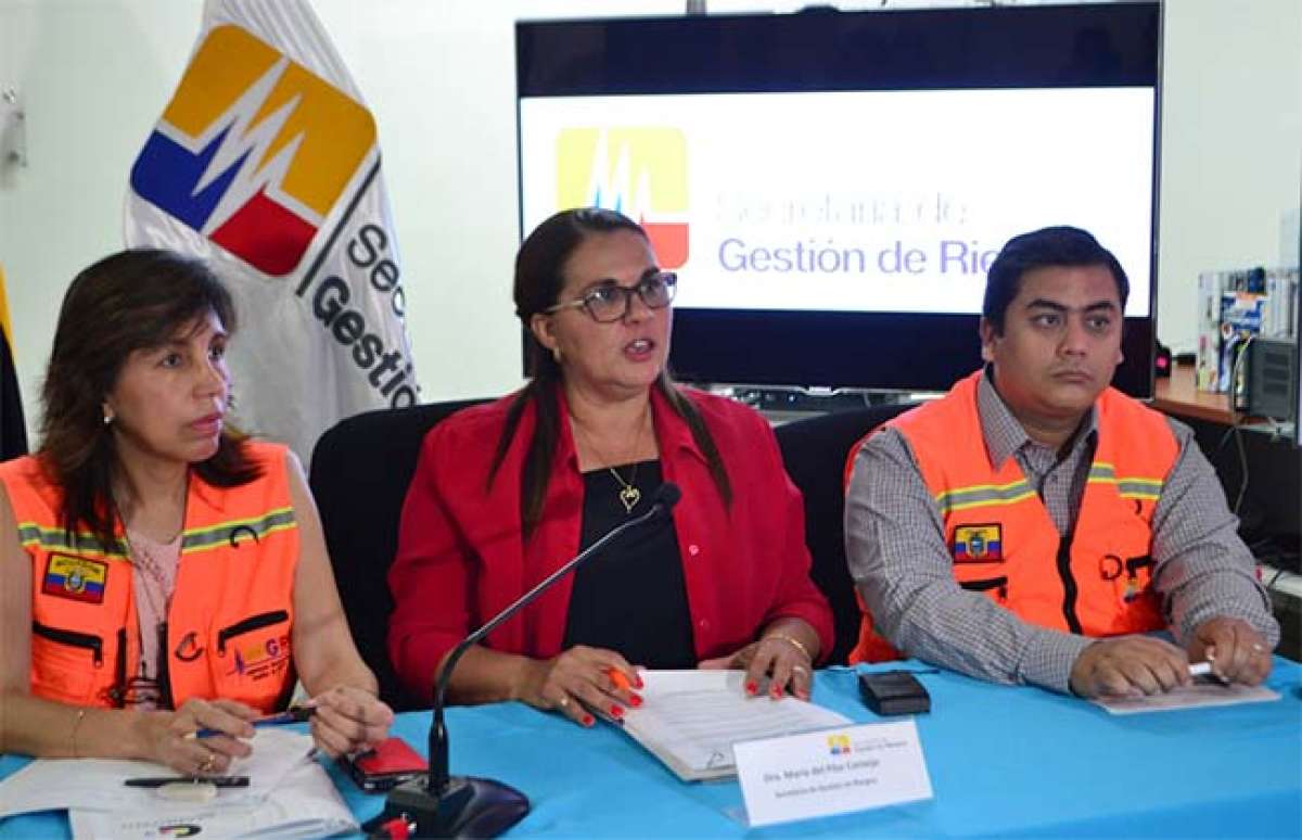 La ministra Mar&iacute;a del Pilar Cornejo declar&oacute; Alerta Amarilla en provincias de posible afectaci&oacute;n del ENOS, el pasado viernes 13 de noviembre. FOTO: Flickr Secretar&iacute;a de Gesti&oacute;n de Riesgos del Ecuador