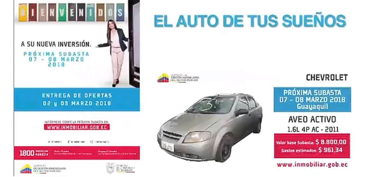 Inmobiliar har&aacute; una subasta p&uacute;blica de 55 veh&iacute;culos y motos
