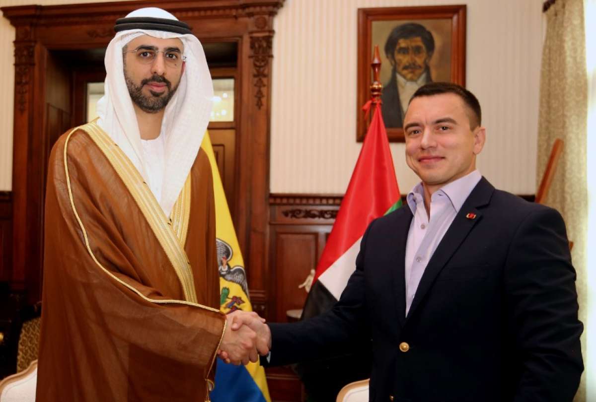 Presidente Noboa recibió al ministro de Estado de Emiratos Árabes Unidos, Omar Sultan Al Olama