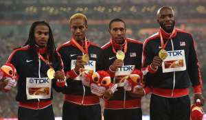 Los estadounidenses hab&iacute;an sucumbido el s&aacute;bado ante la potencia jamaicana en los relevos 4x100 metros. Foto: Agencia AFP