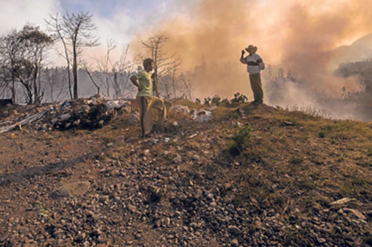 El incendio ocurrido el fin de semana pasado en el sector de la quebrada Togllahuayco fue uno de los 7 que ocurrieron en esos d&iacute;as en el Distrito Metropolitano de Quito y que afectaron 352 hect&aacute;reas. Foto: John Guevara/ El Tel&eacute;grafo.