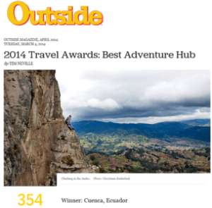 Cuenca gana premio como "Mejor destino de Aventura"