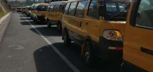 Este 4 de enero se registr&oacute; una protesta de transportes escolares en Quito.