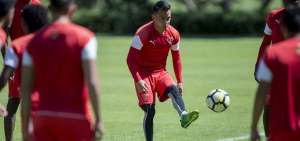 El volante &Eacute;dison Vega, de Liga de Quito, durante un entrenamiento en Pomasqui. El jugador reemplazar&aacute; a Jefferson Intriago