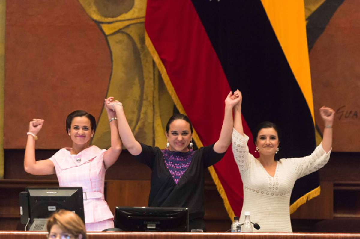 En Ecuador el legislativo est&aacute; liderado por 3 mujeres: Gabriela Rivadeneira; Rosana Alvarado y Marcela Agui&ntilde;aga. Foto: Archivo / El Tel&eacute;grafo 